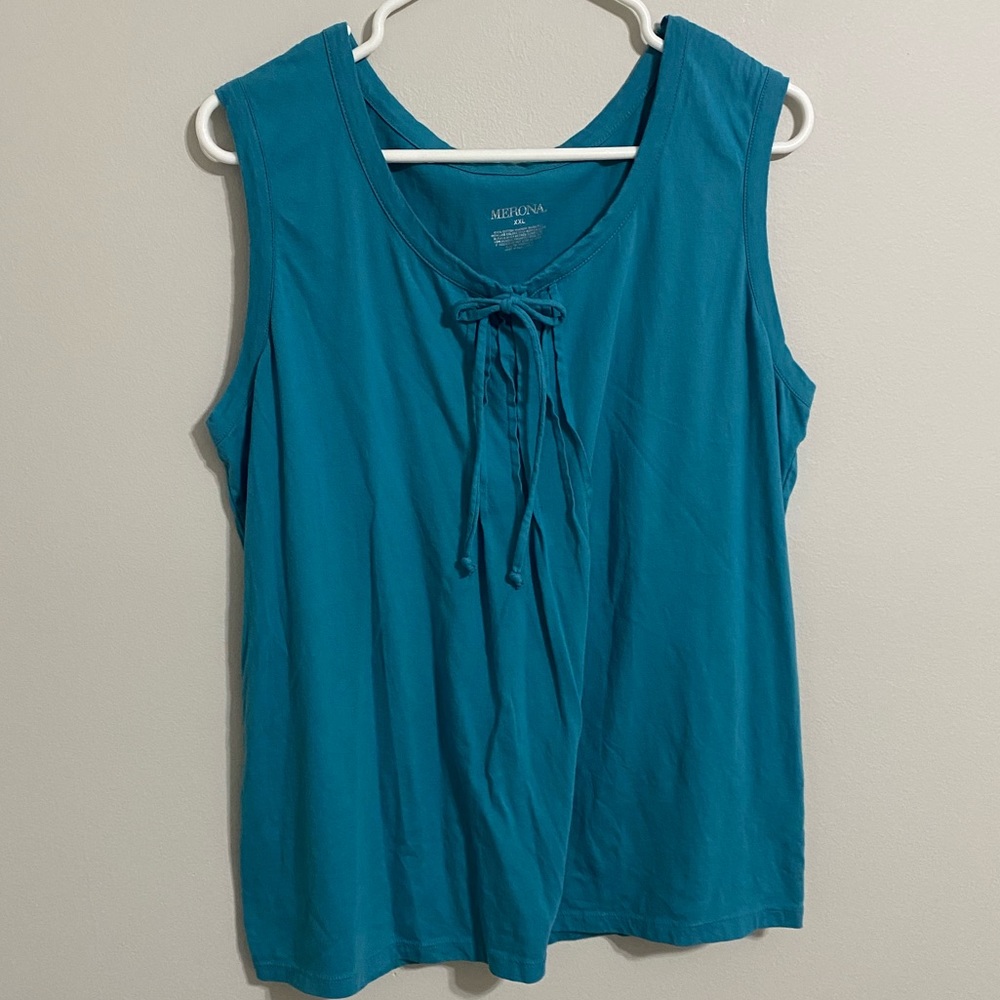 NWOT Merona Turquoise Blue Tie Tank Top